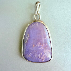Natural 12.6 CT Purple Agate Burro Creek Arizona Sterling Silver 925 Pendant